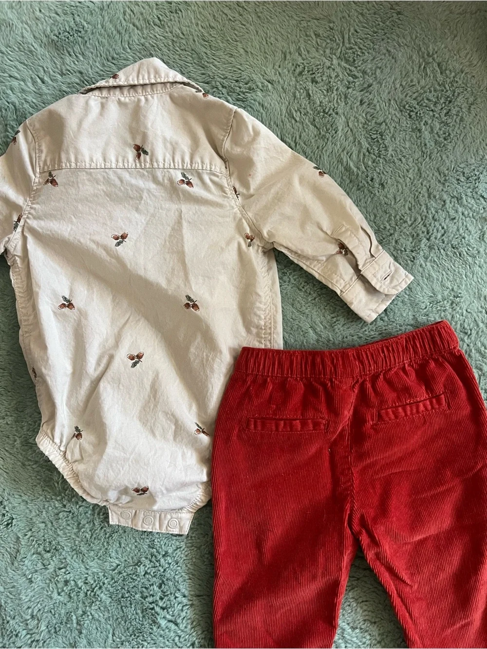OshKosh B'gosh Acorn Infant Shirt Jacket w/ Rust Color Corduroys